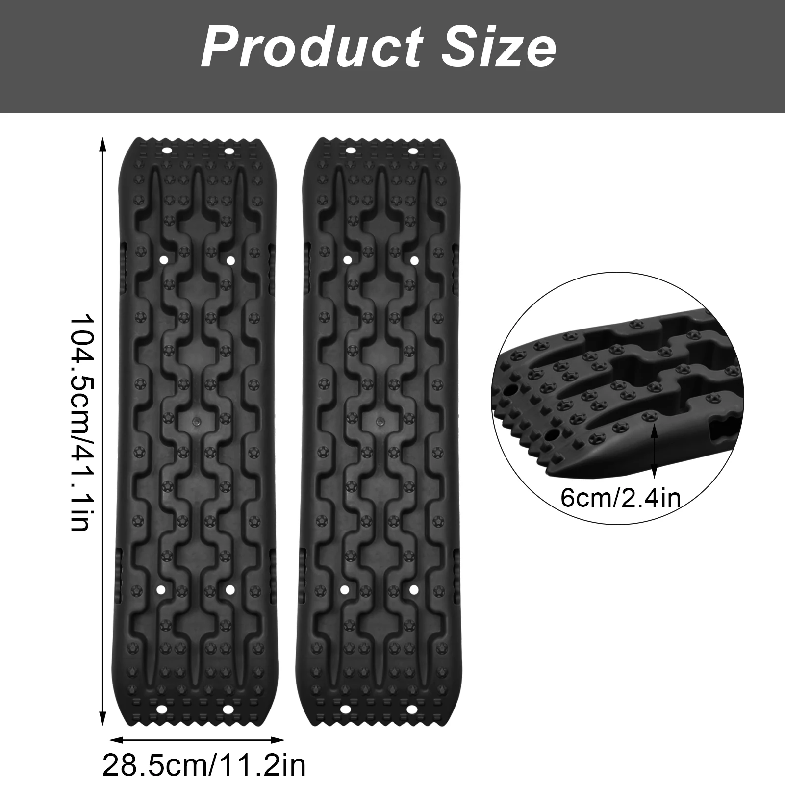2 Stück Traktionsplatten Schnee-Offroad-Schienen Traktionshilfe Reifenleiter für Schlamm, Sand, Geeignet für Wohnmobile, Fahrzeuge, LKWs
