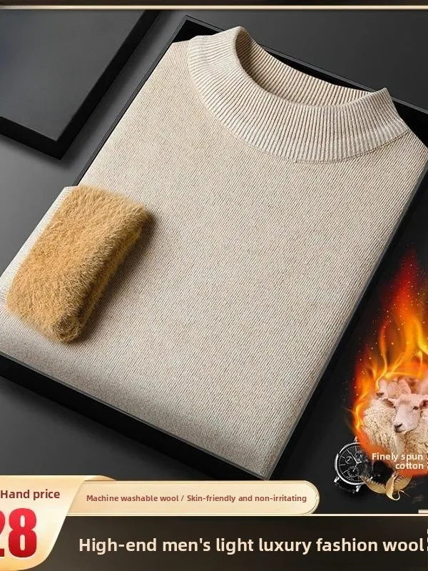 

Pierre Cardin Men's Thiened Woolen Knitted Sweater Autumn Winter Faion Ci Casual Long Sve round Ne Color