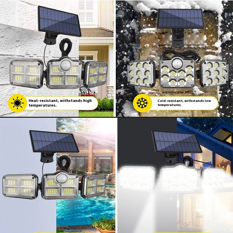 ضوء الشمس سبليت الاستشعار الجدار ضوء الأضواء في الهواء الطلق مصباح حديقة مقاوم للماء المنزل المرآب أضواء الشوارع مصباح