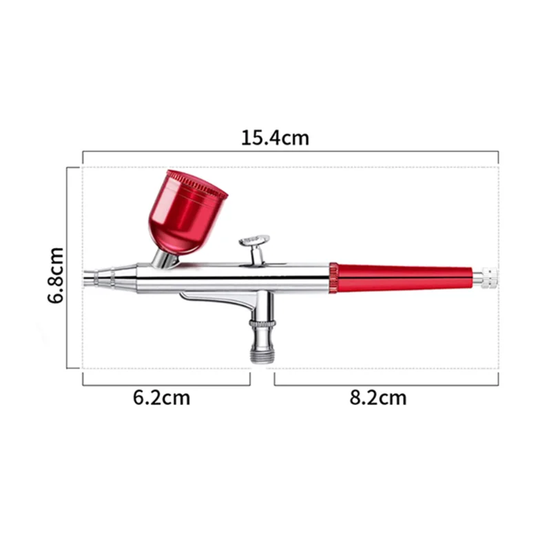 Dual Action Red Airbrush Pen Hose Spray Art Painting Tattoo Cake Makeup  Air Brush Cup Gel Blaster Gun Tool 0.3mm Caliber SJ-81