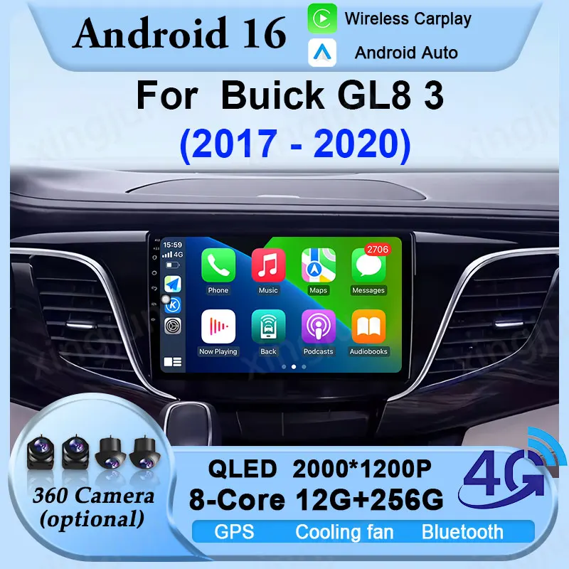 

Для Buick GL8 3 2017-2020 Android 16 Carplay аксессуары мультимедийный плеер DSP автомобильный радиоприемник видеонавигация авто стерео Wi-Fi GPS