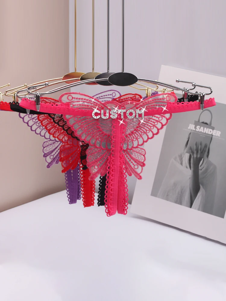 Lettere personalizzate Farfalla Donna Sexy G-String Intimo Perizoma Slip da donna Sexy Trasparente Hot Moglie Regalo Mutandine