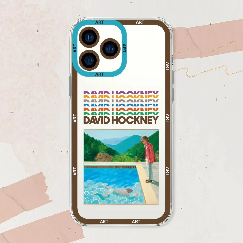 Art David Hockney Phone Case For iphone 11 12 13 14 Mini Pro Max Transparent Shell