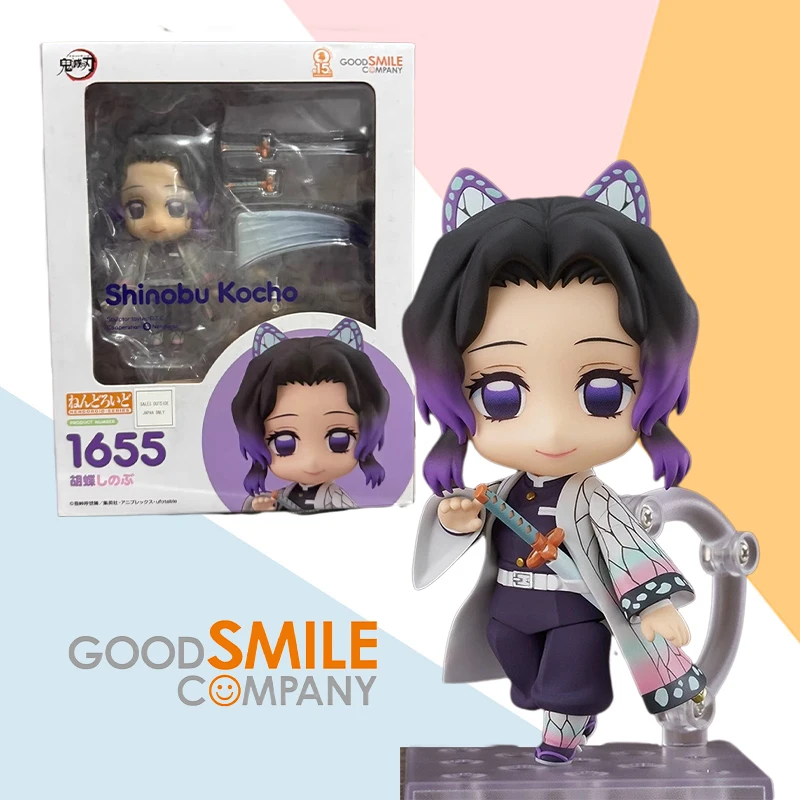 In Stock GSC Demon Slayer Nendoroid 1655 Shinobu Kocho Anime full Action Finished plastic Figure Model kit Toy Gift for Kids