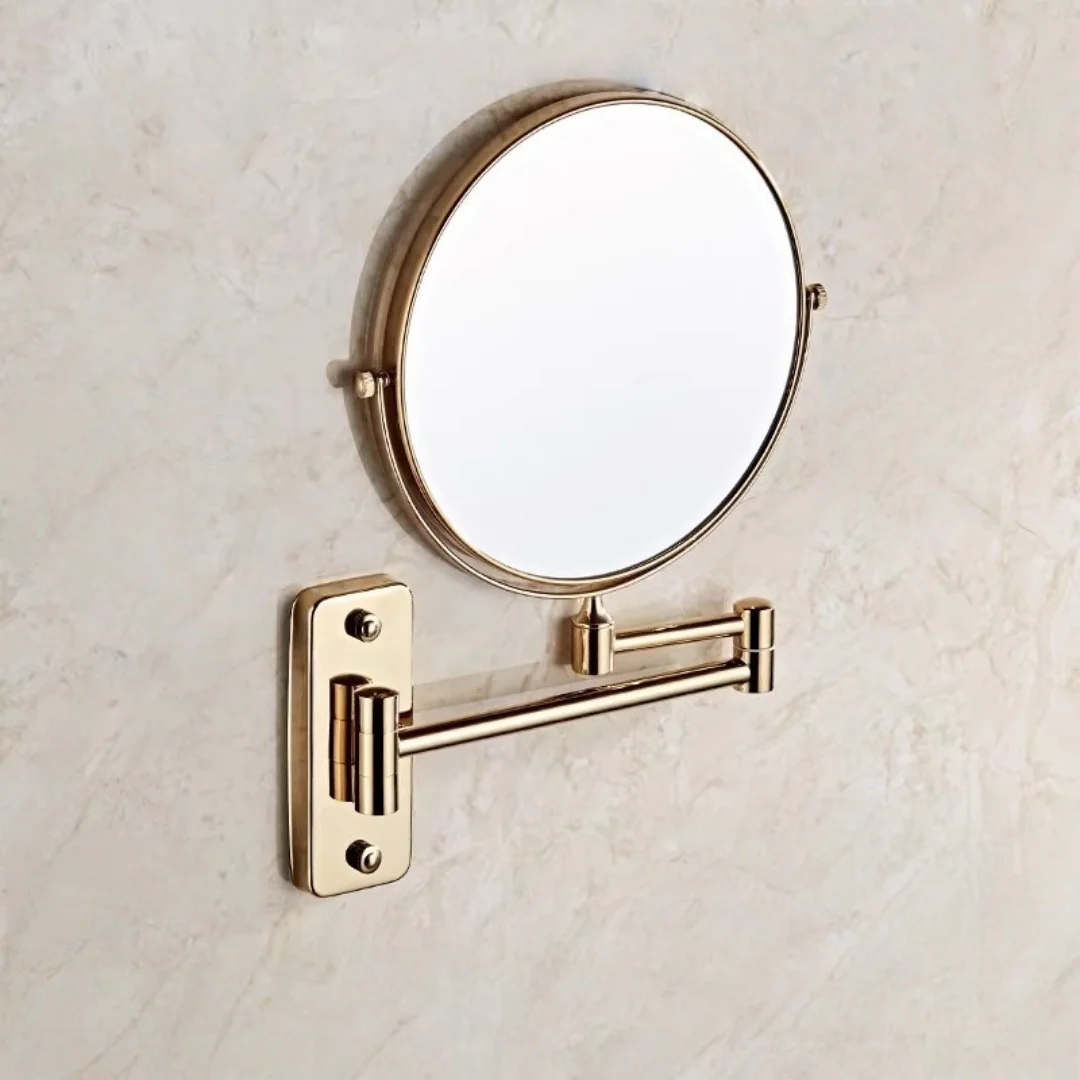 Wall mount Folding Brass Antique Cosmetic Mirror 3X:1X magnifying Dressing Mirror 8 Inch Makeup Mirror Black Bathroom Mirror