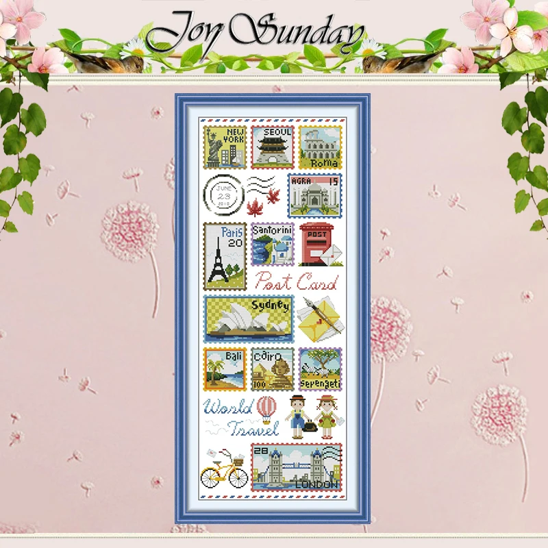 

Stamp Collection Patterns Counted Cross Stitch Set DIY 11CT 14CT 16CT Stamped DMC Cross-stitch Kit Embroidery Needlework Crafts