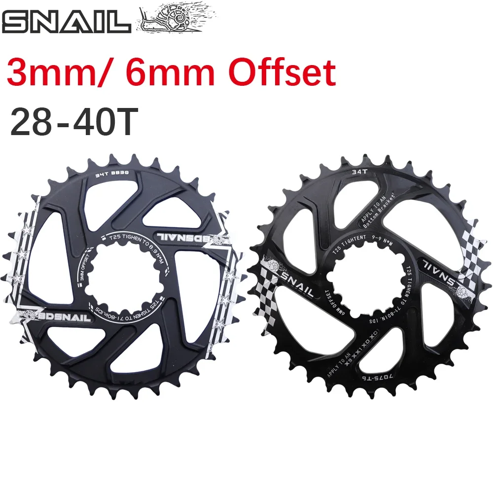 Snail Round Chainring Direct Mount 3mm 6mm Offset for Sram Eagle X9 X0 XX1 XO1 28t 30t 32t 34 36 38 40t Mountain MTB Bike