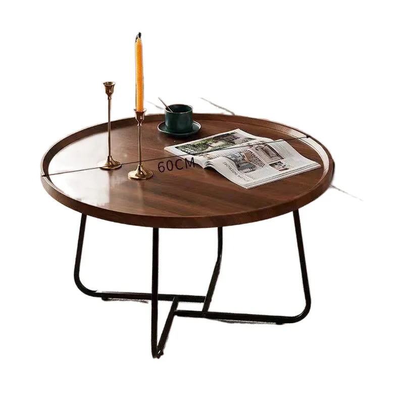 

Red solid wood coffee table, modern simple living room household small apartment coffee table