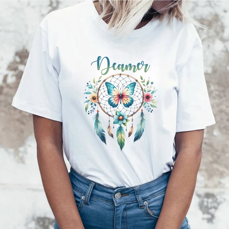 

Fashion Decamer Printed T-Shirts Women Summer Casual Short Sleeved T-Shirts Round Neck Tops Decamer Shirt