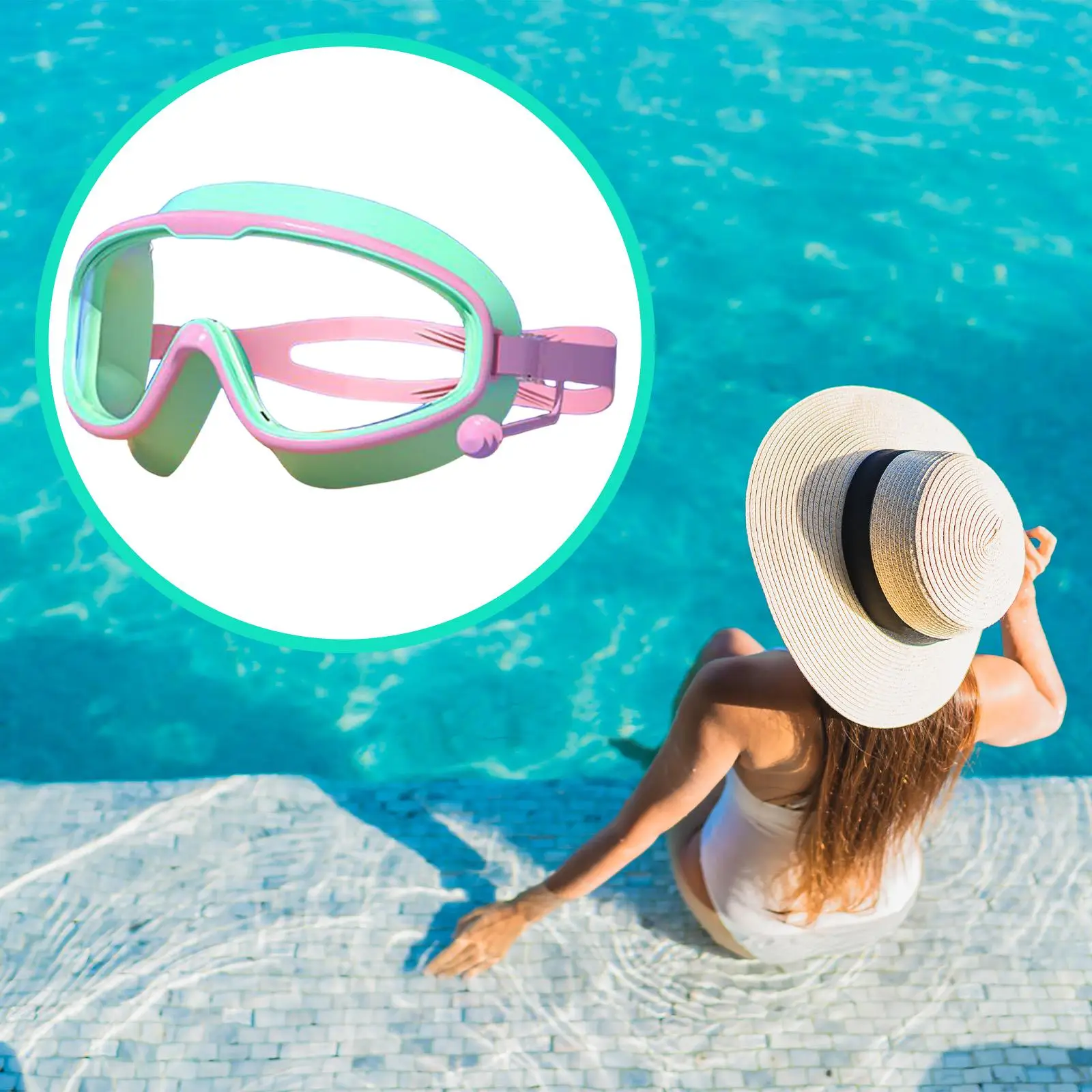 Swimming Goggles with Earplugs Professional Lightweight Anti Fog No Leaking Swim