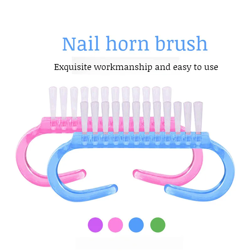 Nail Art Brush Translucent Cleaning Brush with Soft Bristles