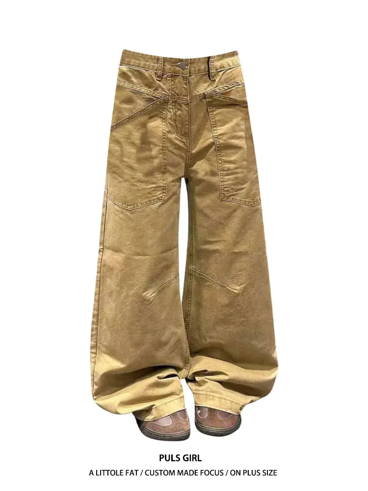 

High Waist Wide Leg Casual Jeans Women's Loose Comfortable Bootcut Denim Pants Autumn Winter New Style American Retro Washed