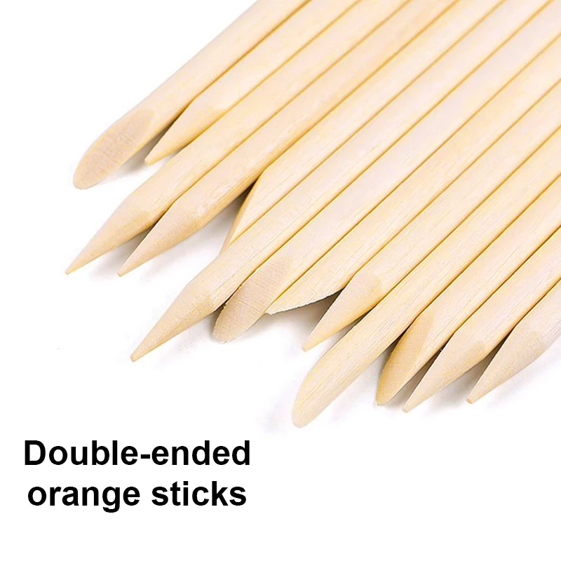 30/100Pcs Nägel Häutchen Pusher Orange Holz Sticks Für Nail art Pediküre Häutchen Entfernen Gel Polnisch Zeichnung Stick maniküre Werkzeuge