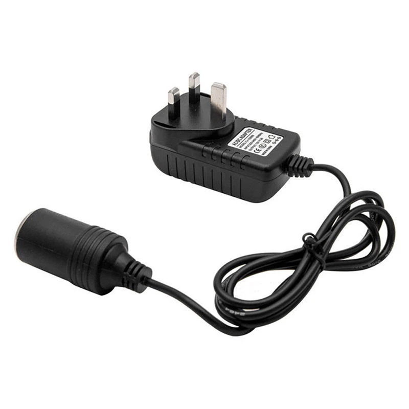 1pc Universal Black 220V to 12V 50hz Portable Car Cigarette Lighter Socket  Adapter Converter Parts 3syles US/EU/UK