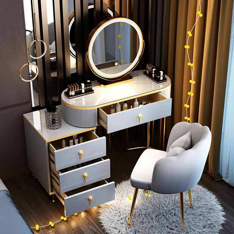 Fashion Girl Vanity Table Woman Multifunctional Minimalist Home Dressing Table Bedroom Bedroom Gabinete Furniture Comfortable