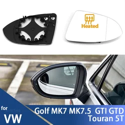 For Volkswagen VW Golf 7 MK7 / MK7.5 GTI GTD 2012-21 Touran 5T Left or Right Side Heated Wing Mirror Glass Rearview Mirror Lens