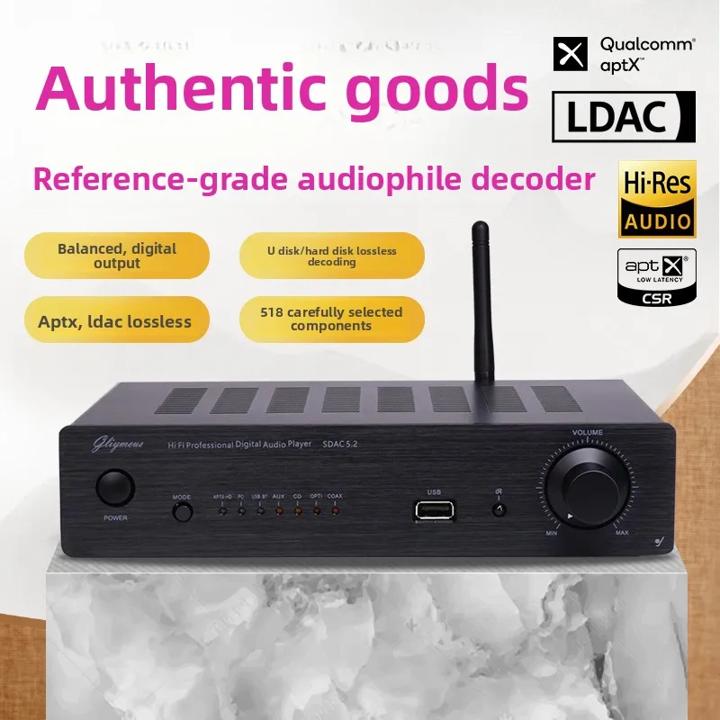Audiophile-grade ldac/aptx lossless bluetooth digital player, hi-fi dac, digital streamer, dac digital preamp
