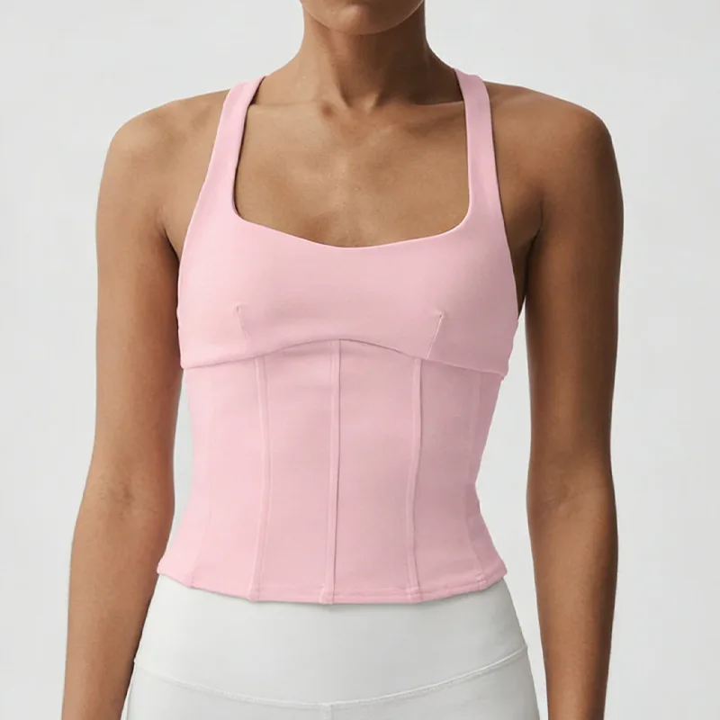 

Women's Sports Bra, Seamless Padded Yoga Tank Top, Shockproof Gym Workout Crop Top