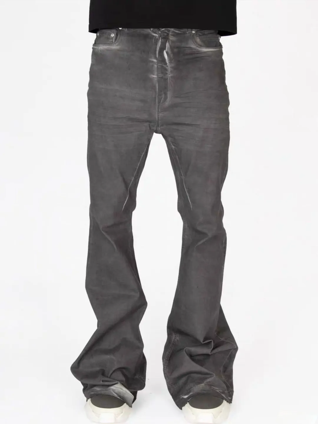 

Waed Vintage High Street Must Micro Flared Denim Jeans Men Women Youth Trendy Cotton Blend Geometric Pattern Casual