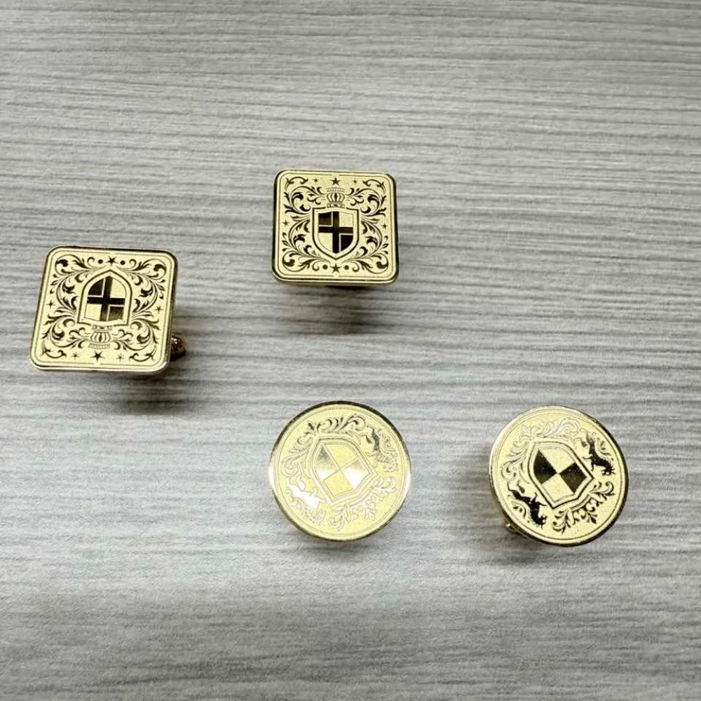 Custom LOGO Picture Deep Etched Cufflinks Stainless Steel Jewelry Personalized Design Image Family Crest Cufflinks Gift For Him