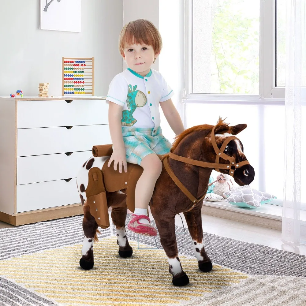 

Ride on Horse for Girls and Boys, Plush Horse Gift, Interactive Toy for Kids