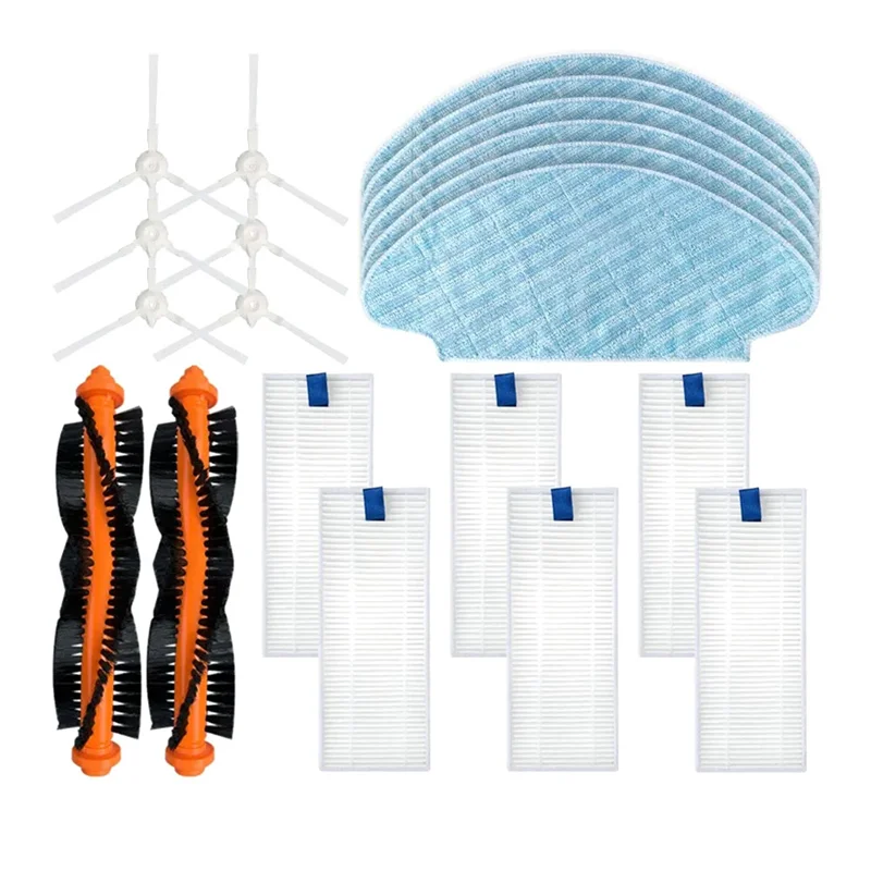 ~Langlebig für Ropo Smart 1, Ropo Smart 2 Roboter-Staubsauger, Ersatzzubehör-Set, Hauptseitenbürste, Filter, Mopptuch