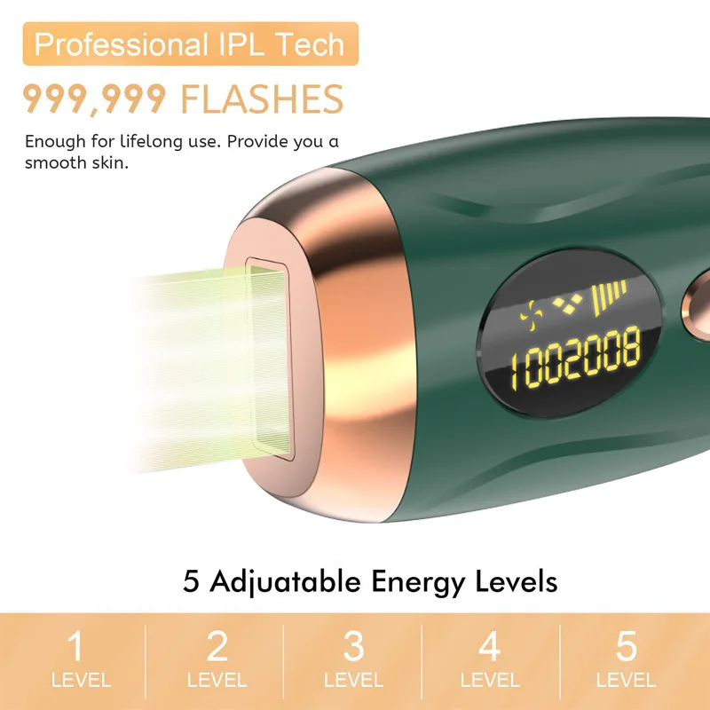 The most popular handheld portable permanent hair removal IPL light-emitting diode laser device for home use by women view 2