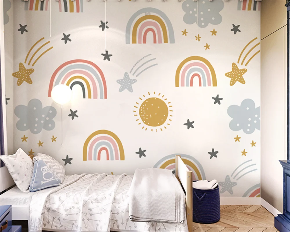 Beibehang personnalisé Protection de l'environnement nuage étoiles chambre d'enfants filles garçons chambre maternelle papier peint papier peint