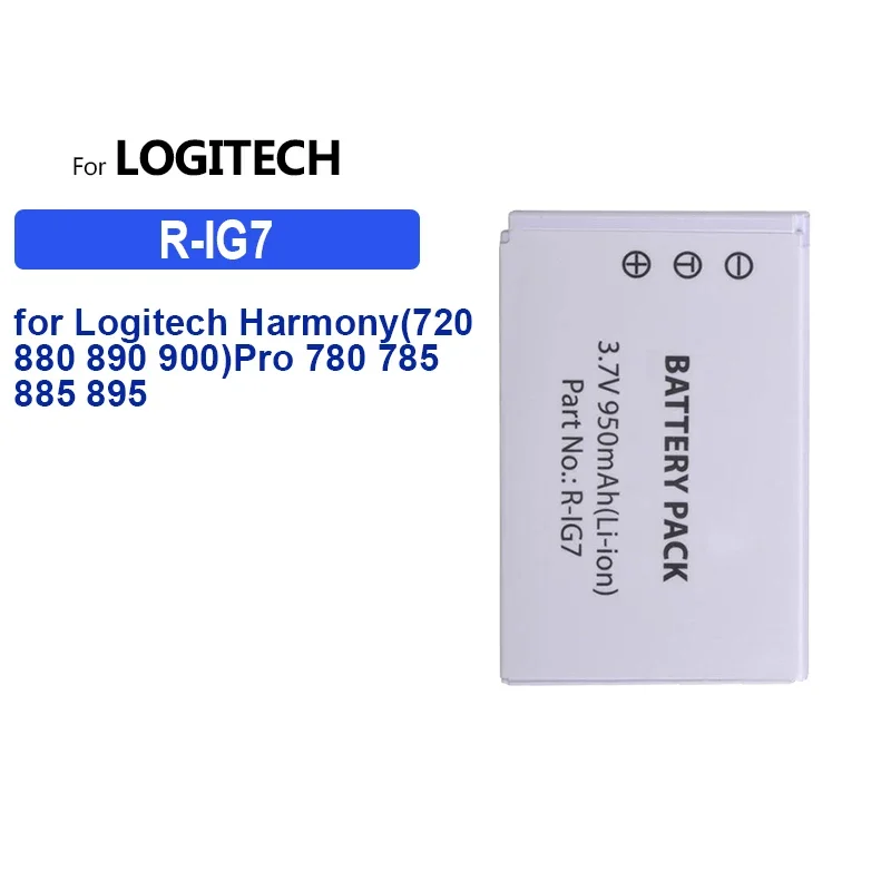 R-IG7 950mah Battery for Logitech Harmony (720 880 900 890)Pro 780 785 885 895 Portable Batteria