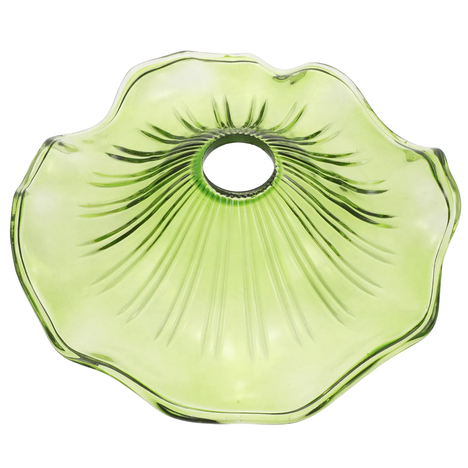 

Green Glass Lamp Shade Lotus Leaf Inspired Pendant Light Cover Replacement for Ceiling Fixture Living Room Dining Area Retro