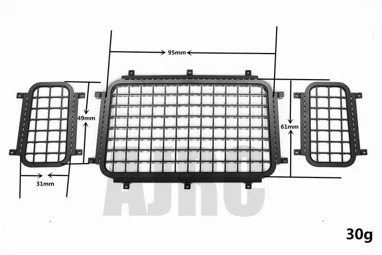 Pour Trax Trx4 Defender 82056-4 maille de fenêtre tridimensionnelle en métal Trx-4, maille de fenêtre latérale, maille de fenêtre arrière