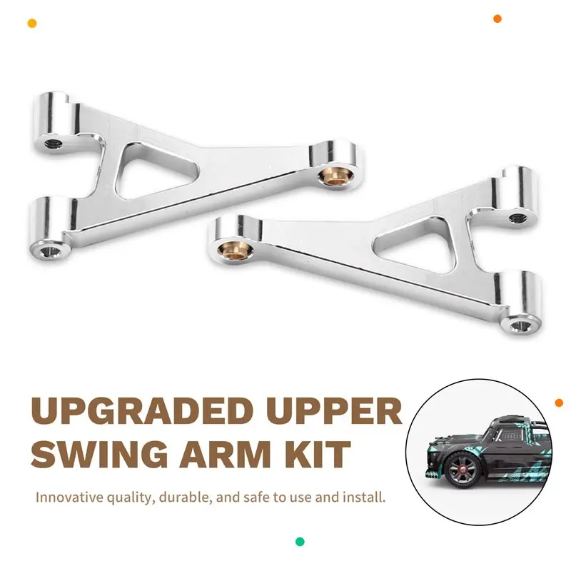 X18A-para MJX 1/14 escala RC coche actualización Kit de brazo oscilante superior trasero-accesorios plateados para modelos 14301/14302 14303 14304