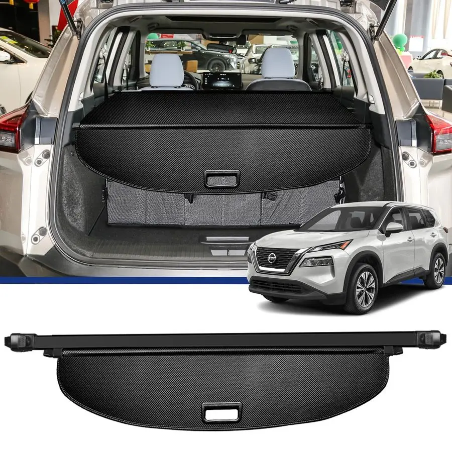

Cargo Cover for Nissan Rogue 2021 2022 2023 2024 2025 Carbon Fiber Black Cargo Cover Perfect for Nissan Rogue Trunk Cover Retrac