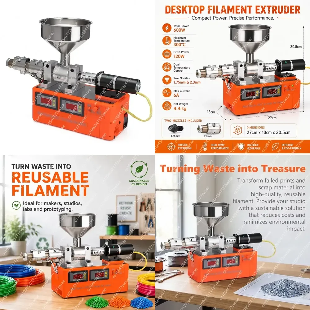 Desktop 3D Printing Filament Extruder Waste Recycling Machine Injection Molding 3D Printing Micro Plastic Extrusion Machine
