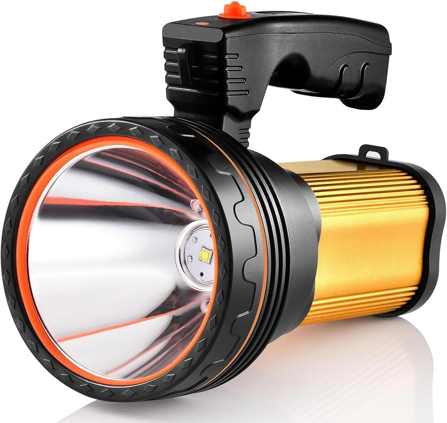 

Перезаряжаемый фонарик с высоким люменом IPX5, водонепроницаемый с плечевым ремнем для кемпинга, охоты на открытом воздухе (золотой)