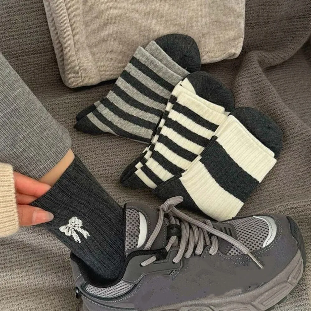 10Pairs خليط التطريز القوس الجوارب تنفس عدم الانزلاق شريط جوارب أنبوبية الحلو القطن السنة الجديدة عيد الميلاد الجوارب سيدة فتاة #4