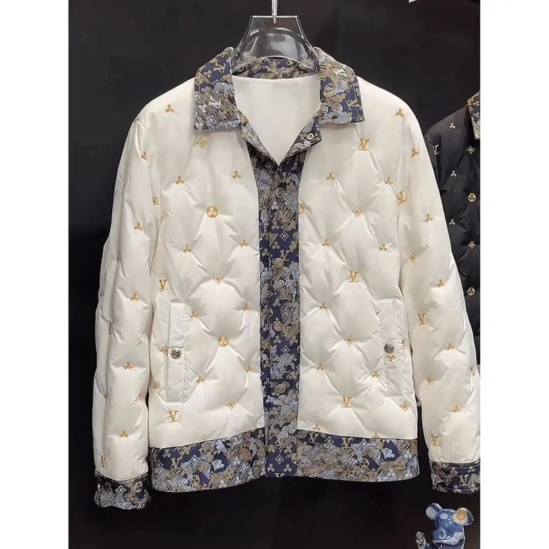 

Winter new fashion trend white duck down black and white classic versatile down jacket thickened