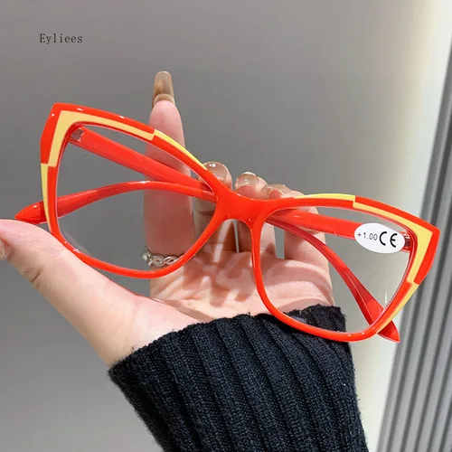 Imagen 2 del producto Nuevas y elegantes gafas de lectura ultraligeras Unisex, diseño de ojo de gato de lujo, prescripciones para miopía, presbicia transparente para hombres y mujeres