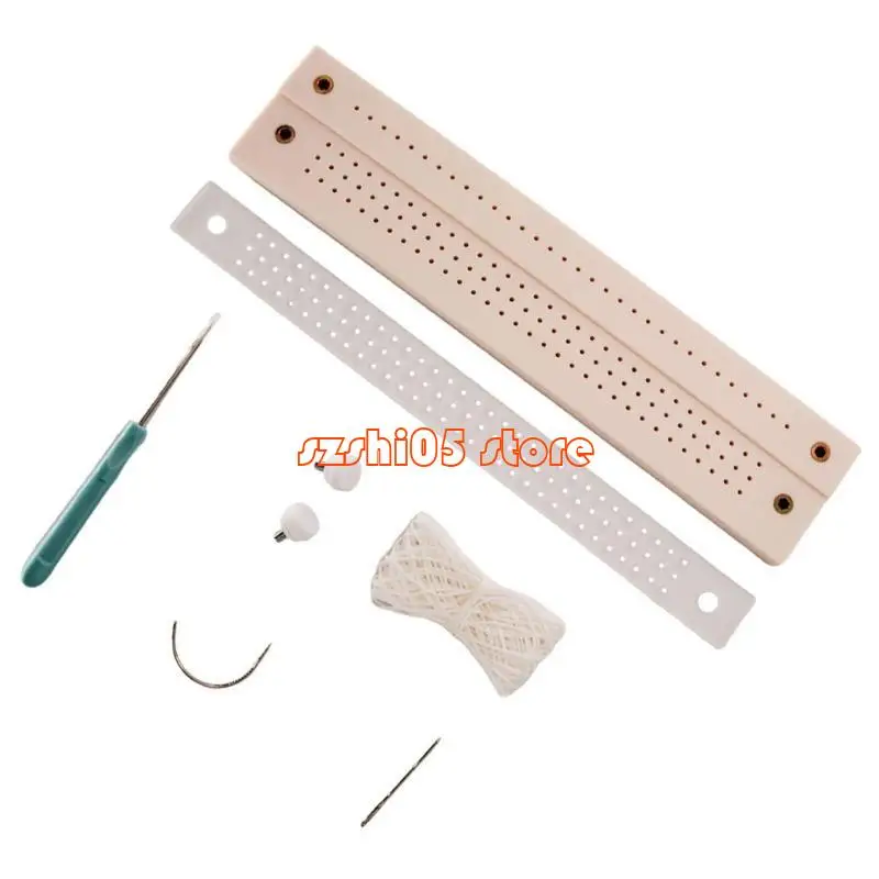 781E Paper Hole Puncher Base Bookbinding Supplies with Punching Tool Sewing Needle and Thread for Bookbinding Craft