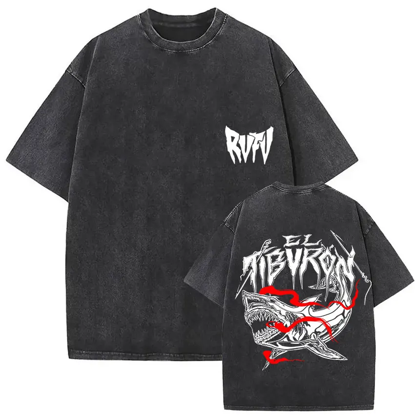 

Vintage Washed RVFV ELTIBVRON Tour 2025 Print T Shirt Men's High Quality Hip Hop Clothing T-shirts Man Punk Short Sleeve T-shirt