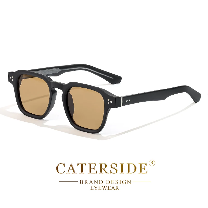 CATERSIDE Vierkante mode-zonnebril Heren Core Insert Temple Luxe merk zonnebril Dames Reizen Strandfeest Festival Geschenken