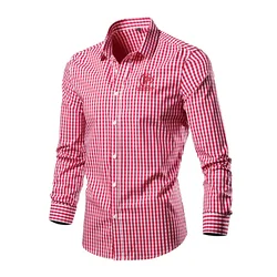 Luxury Men's Shirt Mens Shirts Long Sleeve Shirt Man Fashion Man 2024 Clothing Check Plaid Male Printed Summer