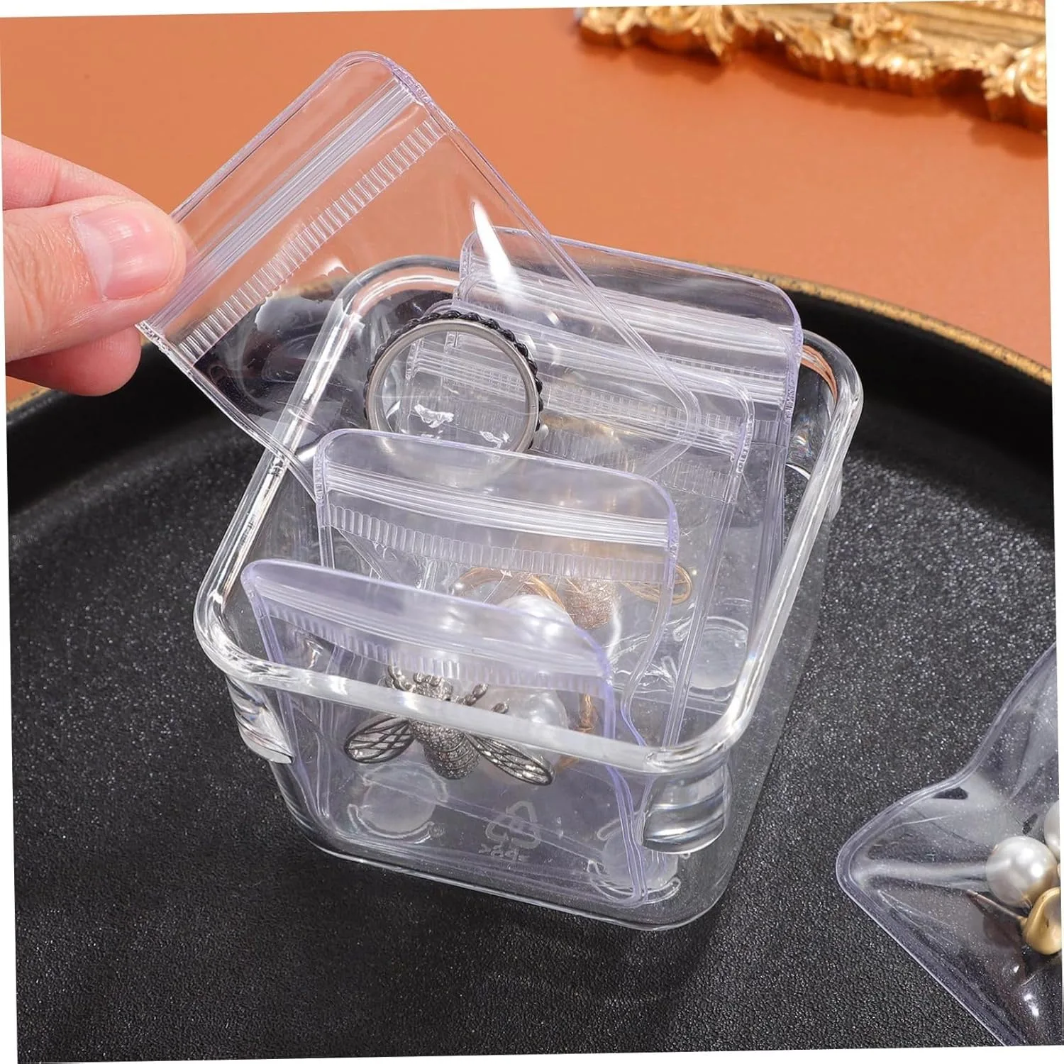 Jewelry Anti Oxidation Bag, 100 Pcs PVC Jewelry Anti Tarnish Storage Zipper Bags for Packaging Jewelry, Earrings, Rings, Necklaces, 2.36 x 3.15 Inch, Clear