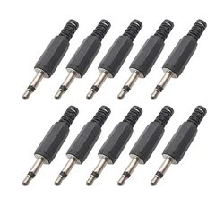 10Pcs 3.5mm Audio Mono Male Plug DIY Repair Headphones Audio Jack Connector Soldering Type 2 Pole Aux TS 3.5mm Audios Plugs