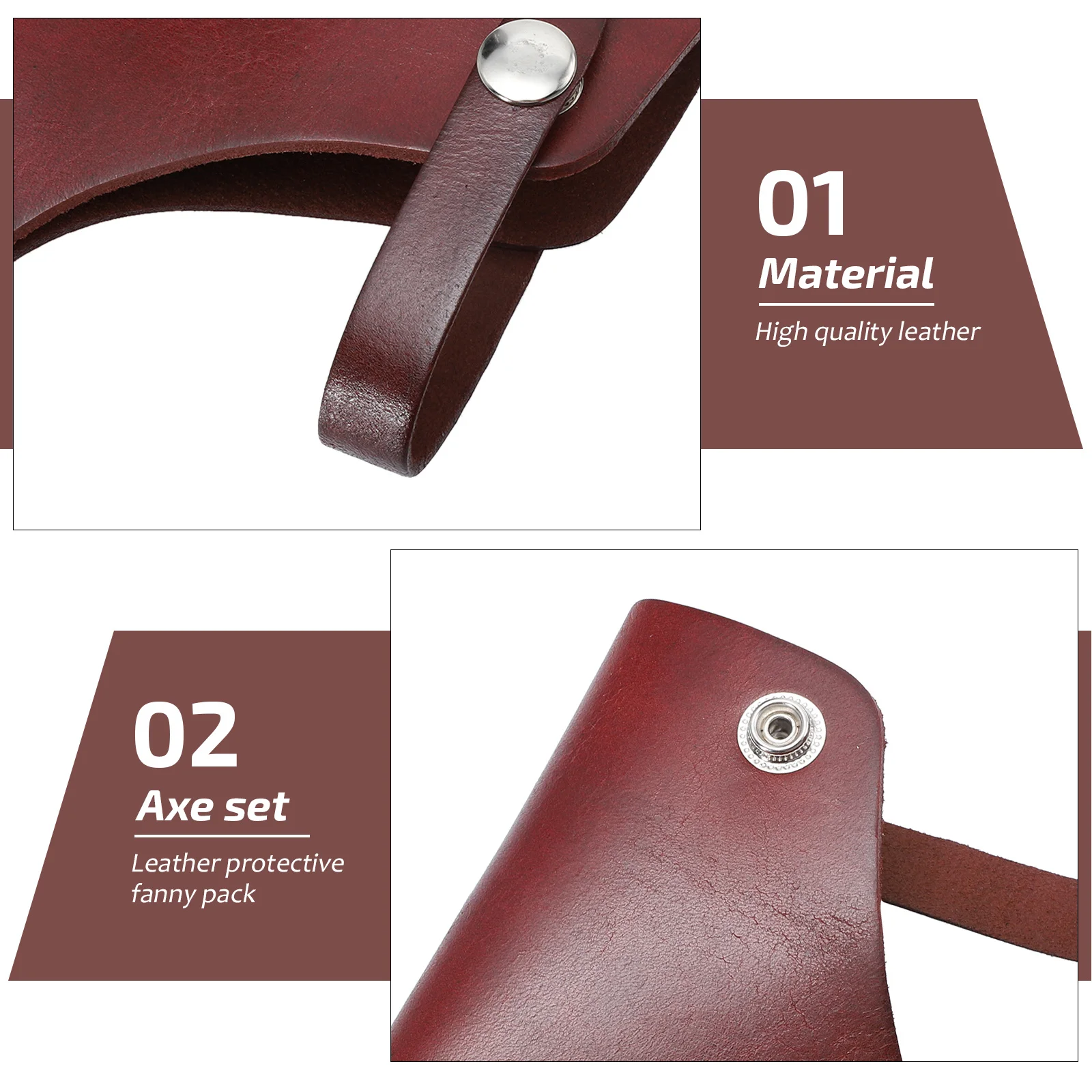 

1pc Durable Cowhide Axe Protector Sleeve Portable Blade Cover For Hatchet Head Universal Fit Metal Buckle Protective Sleeve