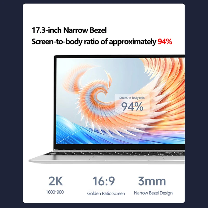 Imagem -04 - Computador Portátil para Jogos 17.3 Polegadas Intel N5095 N95 32gb Ram 2tb Ssd Ddr4 Windows11 Impressão Digital Teclado Retroiluminado Computador Portátil