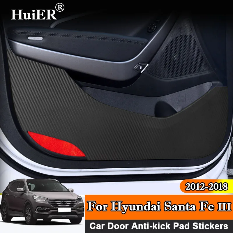 Car Inner Door Anti Kick Film Protective Anti-Scratch Cover For Hyundai Santa Fe III 2012 - 2017 2018 Auto Accessories Protector