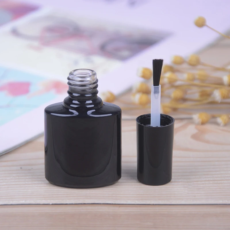 

10ml Empty Nail Polish Bottle Black Glass With Agitator Mixing Balls Nail polish