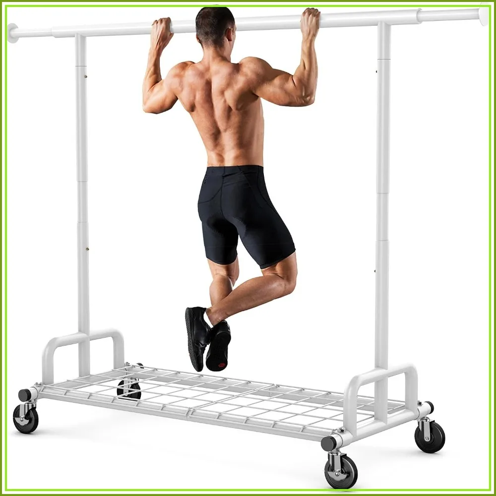 HOKEEPER Collapsible Clothes Rack 525LBS Capacity White Heavy Duty Clothing Rack