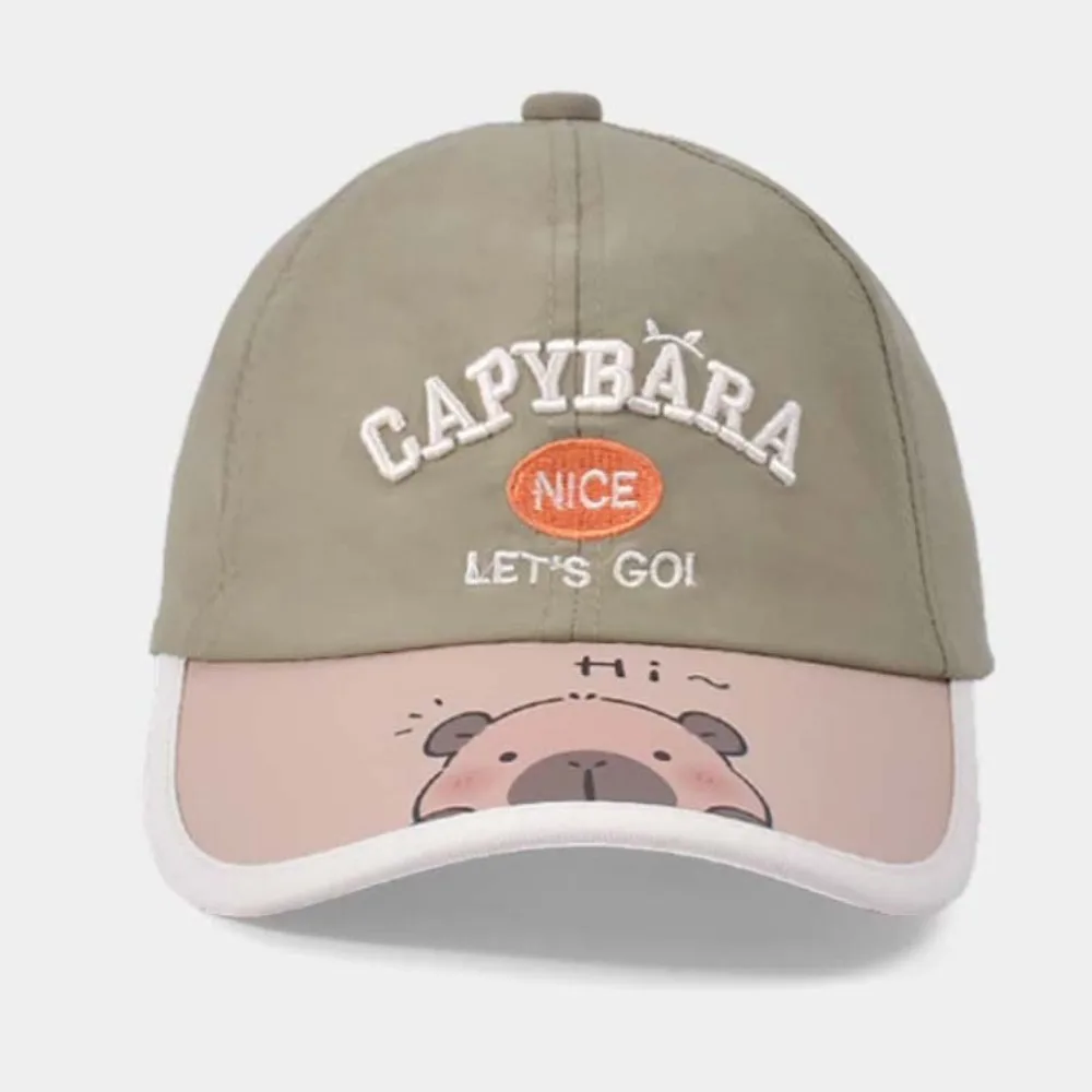 

Модная дышащая бейсбольная кепка с капибарой, тонкая детская фуражка в корейском стиле, хлопковая и полиэстеровая шляпа от солнца с героями мультфильмов, летняя шляпа